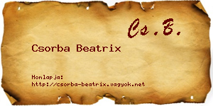 Csorba Beatrix névjegykártya